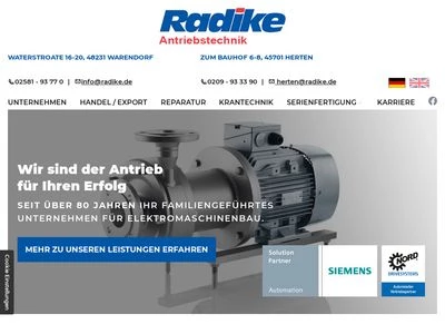 Website von Antriebstechnik Radike GmbH