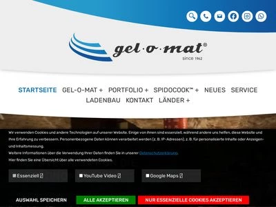 Website von ELGE gel-o-mat Eismaschinen Elektrogesellschaft mbH