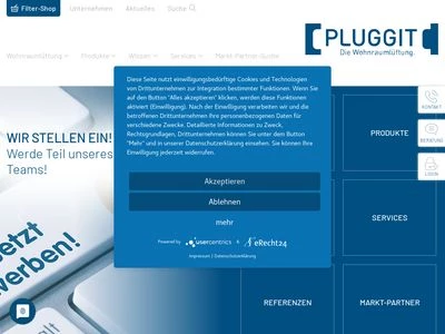 Website von Pluggit GmbH