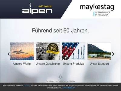 Website von ALPEN-MAYKESTAG GmbH