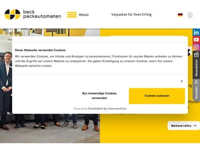 Website von Beck Packautomaten GmbH & Co. KG