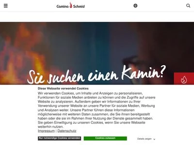 Website von Camina & Schmid Feuerdesign und Technik GmbH & Co. KG