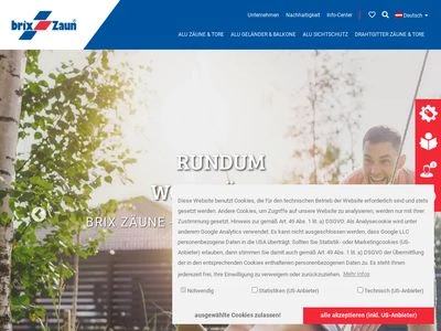 Website von BRIX Zaun + Tor GmbH
