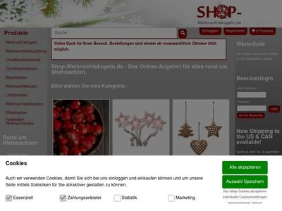 Website von Shop-Weihnachtsdeko.de
