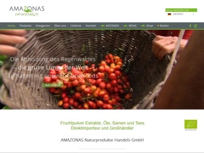 Website von Amazonas Naturprodukte Handels GmbH