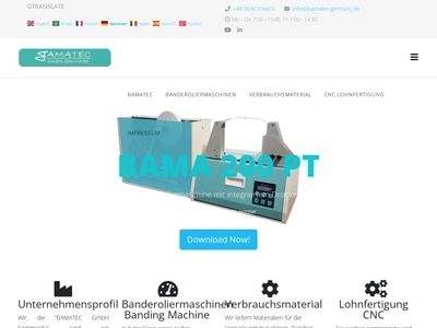 Website von BAMATEC GmbH Sömmerda