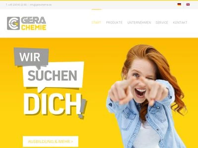 Website von GERA Chemie GmbH