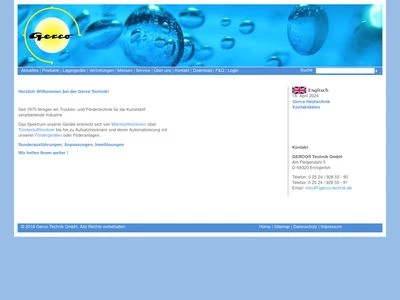 Website von Gerco Technik GmbH