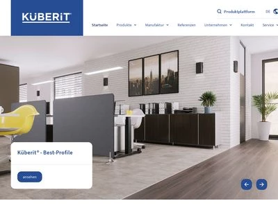 Website von Küberit Profile Systems GmbH & Co. KG