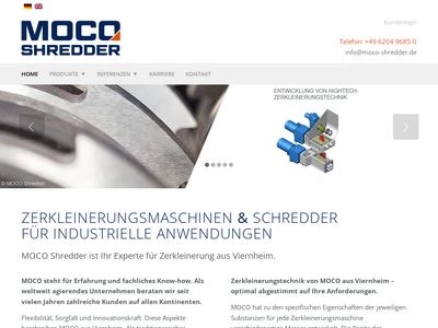 Website von MOCO Maschinen- und Apparatebau GmbH & Co. KG