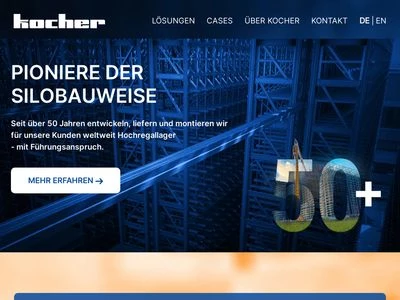 Website von Kocher Regalbau GmbH