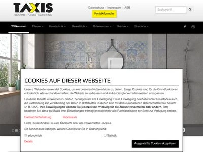 Website von Heinrich Taxis Baustoffe Fliesen Haustechnik GmbH