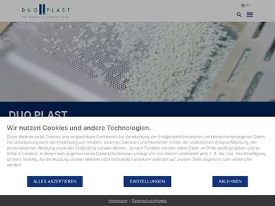 Website von DUO PLAST AG