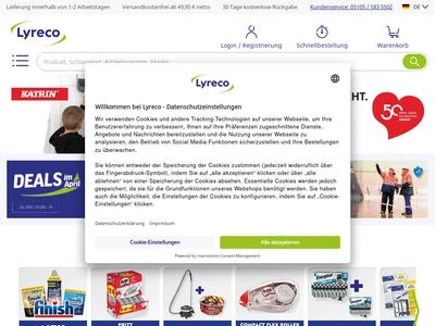 Website von Lyreco Deutschland GmbH
