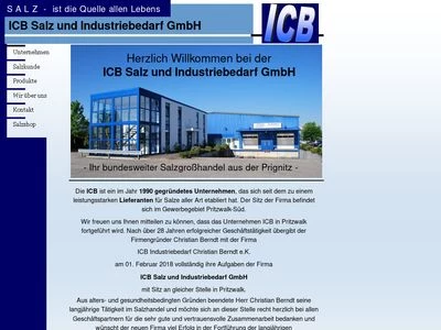 Website von ICB Salz und Industriebedarf GmbH