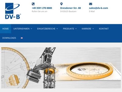 Website von DV-B Drehverbindungen Bautzen GmbH