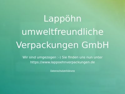 Website von Lappöhn  Umweltfreundliche Verpackungen GmbH