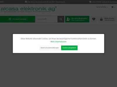 Website von ALCASA Elektronik AG