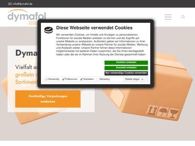 Website von Dymafol GmbH