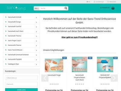 Website von Sano-Trend Orthoservice GmbH