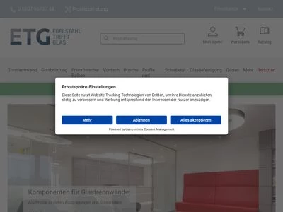 Website von ETG GmbH