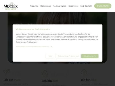Website von MOLTEX Baby-Hygiene GmbH