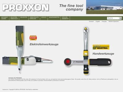 Website von PROXXON S.A.