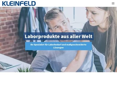 Website von Kleinfeld Labortechnik GmbH