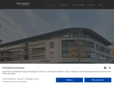 Website von Westfield Outdoors GmbH