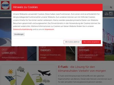 Website von Georg Oest Mineralölwerk GmbH & Co. KG