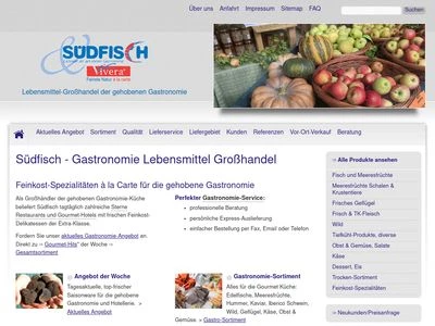 Website von Südfisch Handels GmbH