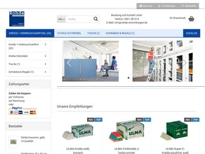 Website von Rohde Schul- und Objekteinrichtungen