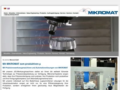 Website von Mikromat GmbH