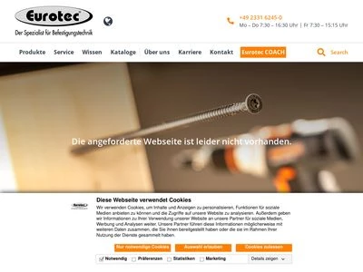 Website von Eurotec GmbH