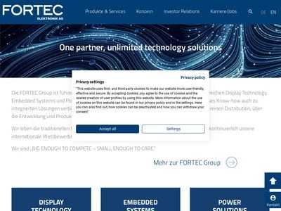 Website von FORTEC Elektronik AG