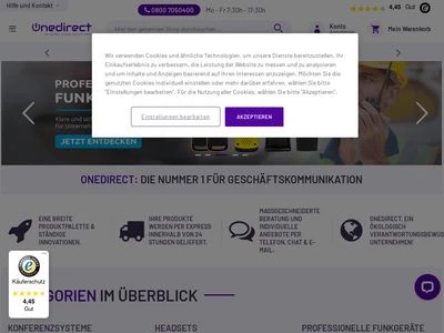 Website von Onedirect GmbH