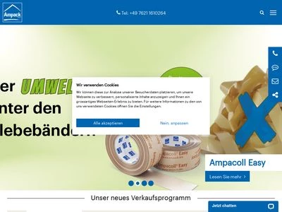Website von Ampack Bautechnik GmbH