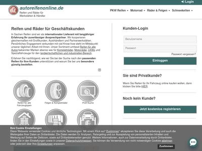 Website von Autoreifenonline.de / Delticom AG