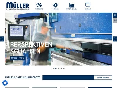 Website von Müller Feinblechbautechnik GmbH