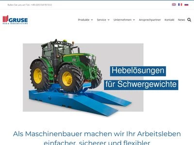Website von Gruse Maschinenbau GmbH & Co. KG