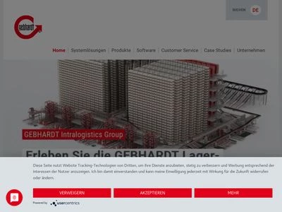 Website von GEBHARDT Fördertechnik GmbH