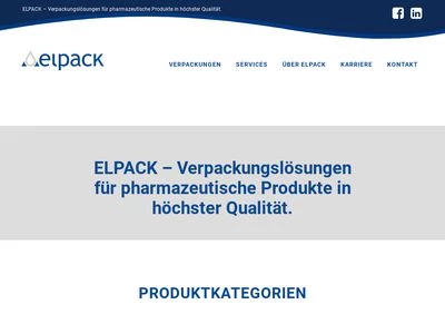 Website von elpack Packaging GmbH