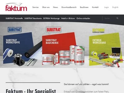 Website von FAKTUM Bauprodukte GmbH