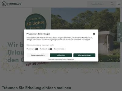 Website von Finnhaus-Vertrieb M. Wolff GmbH