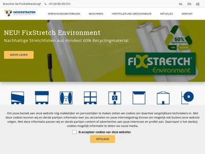 Website von Hoogstraten Verpakkingsmaterialen