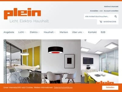 Website von Plein Elektro-Großhandel GmbH & Co. KG