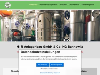Website von H+R Anlagenbau GmbH & Co. KG