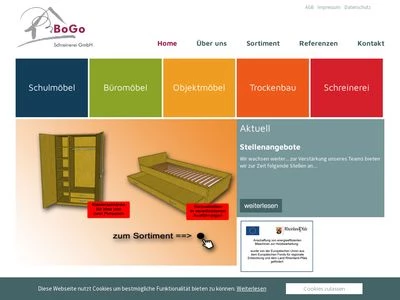 Website von BoGo Schreinerei GmbH