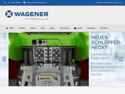 Website von Ernst Wagener Hydraulikteile GmbH