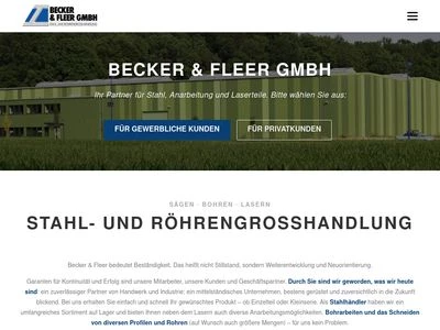 Website von Becker & Fleer GmbH Stahlhandel